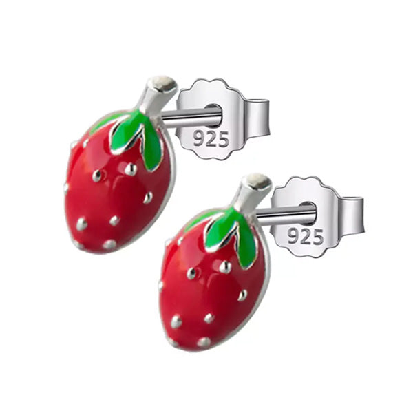 SISTER BOWS | Sterling Silver Petite Strawberry Studs