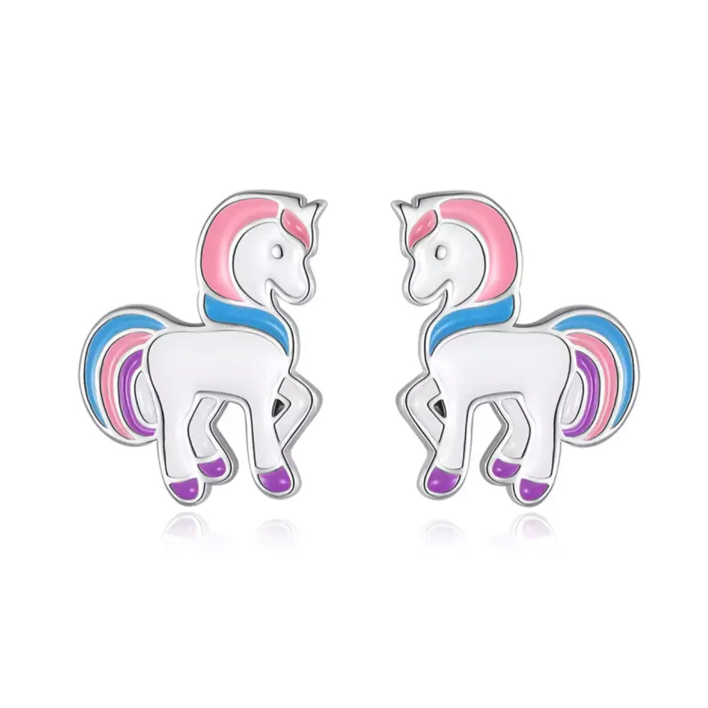 SISTER BOWS | Sterling Silver Petite Unicorn Studs