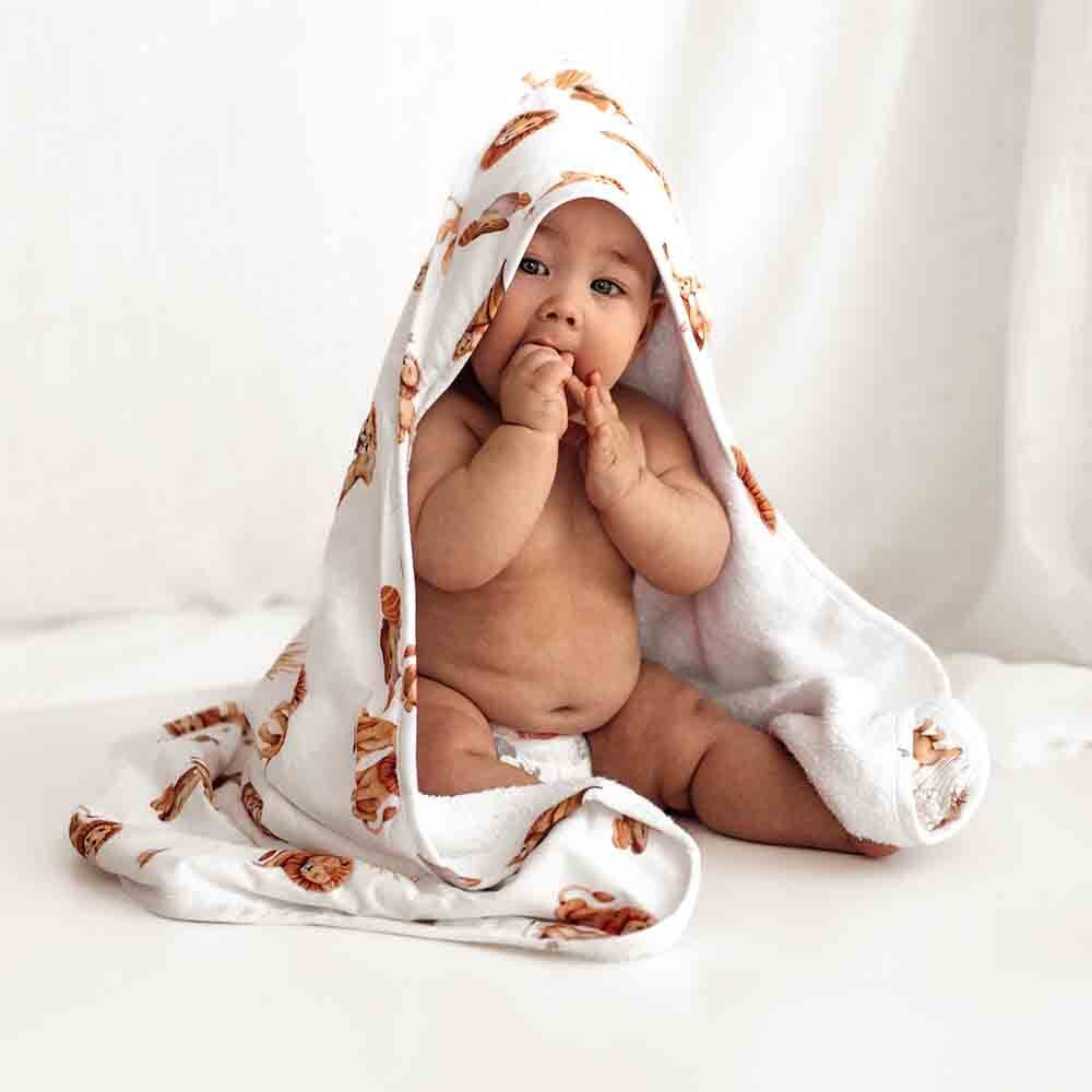 SNUGGLE HUNNY KIDS | Organic Hooded Baby Towel - Lion
