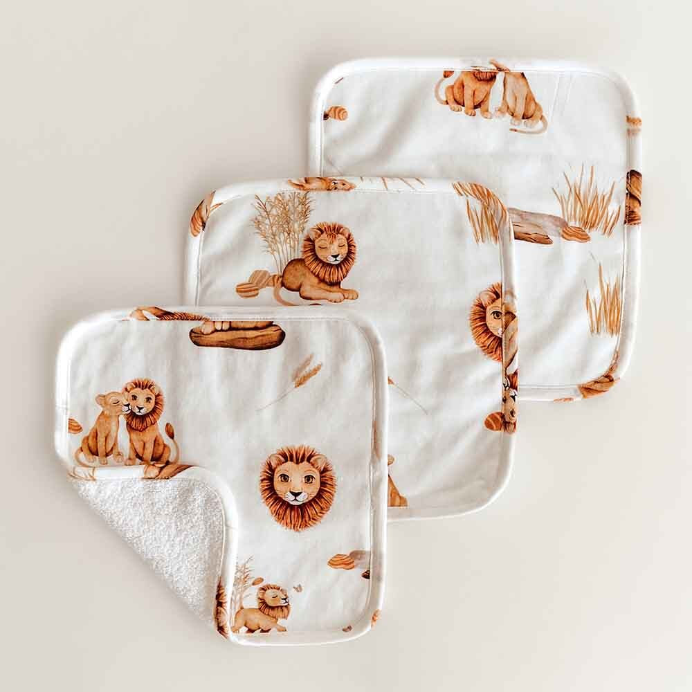 SNUGGLE HUNNY KIDS | Organic Wash Cloths - Lion