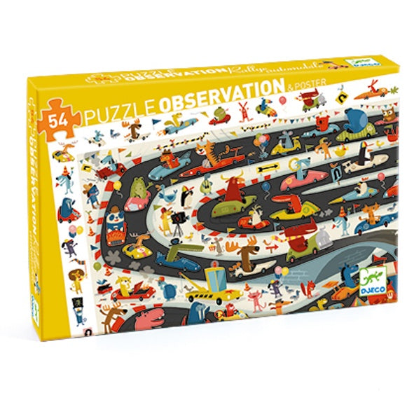 DJECO | Car Rally - 54pc Observation Puzzle