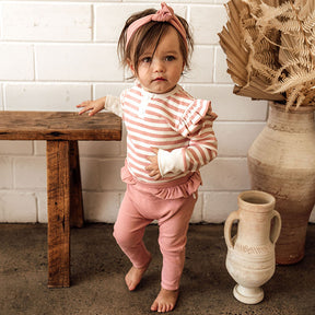 SNUGGLE HUNNY KIDS | Rose Stripe Long Sleeve Bodysuit