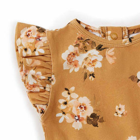 SNUGGLE HUNNY KIDS | Golden Flower Short Sleeve Bodysuit