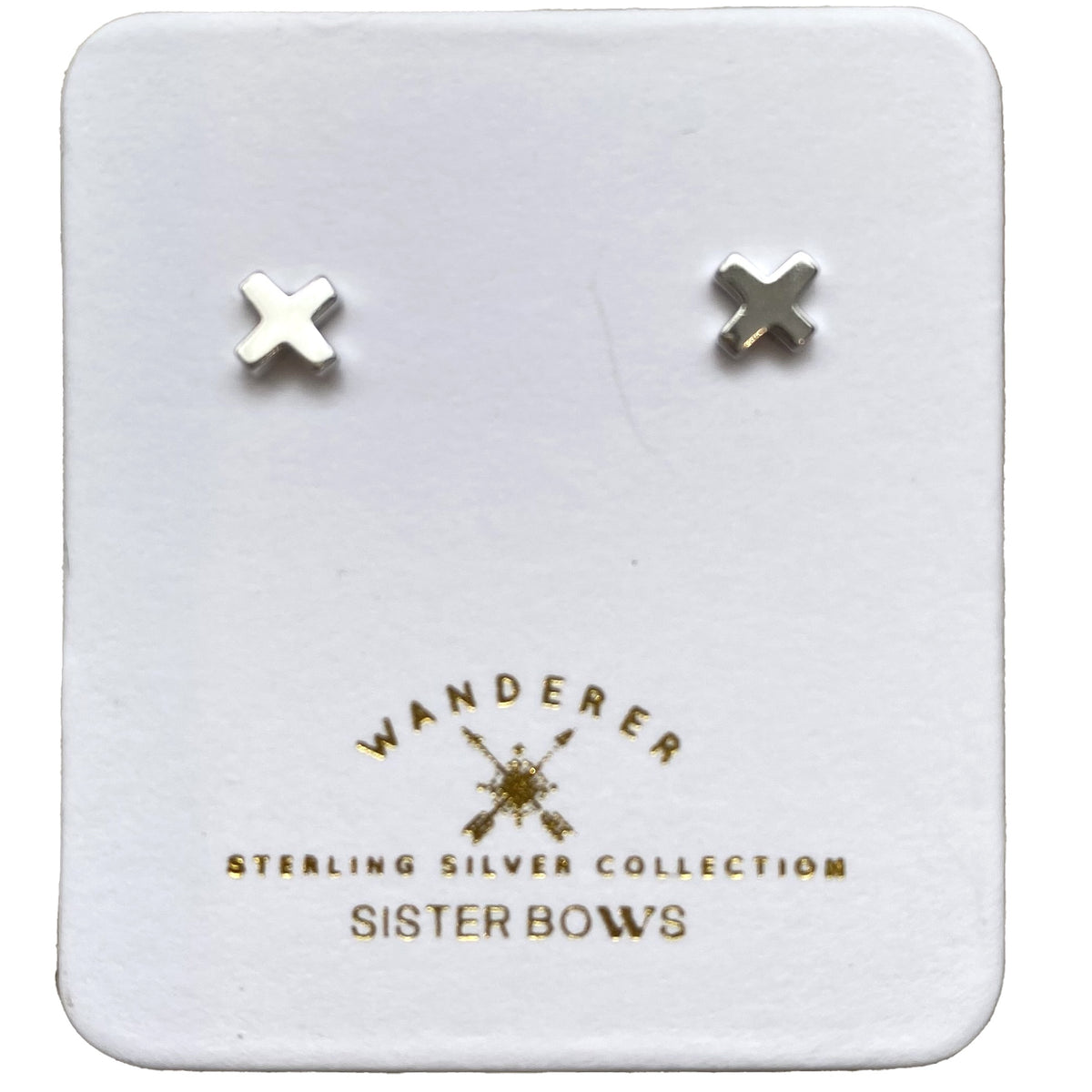 SISTER BOWS | Sterling Silver Petite X Studs