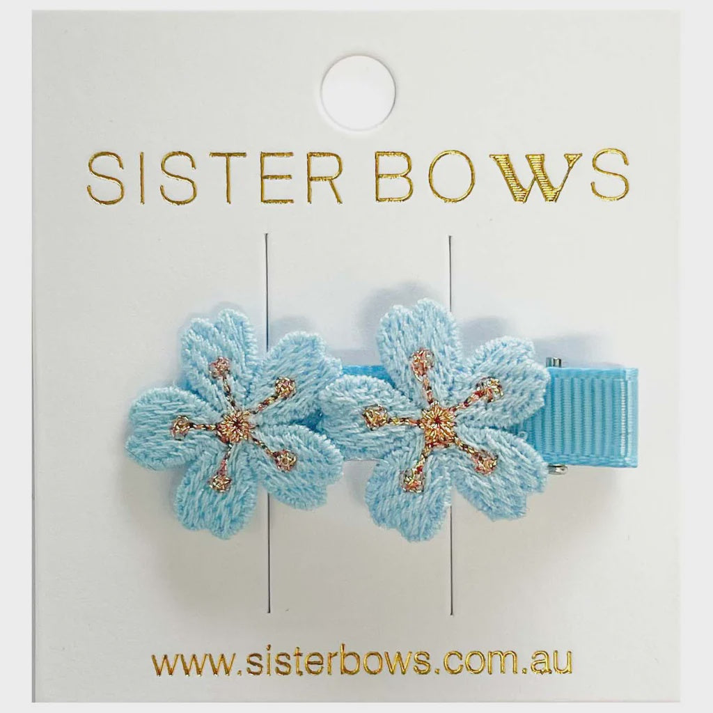 SISTER BOWS | Blossom Clip - Blue