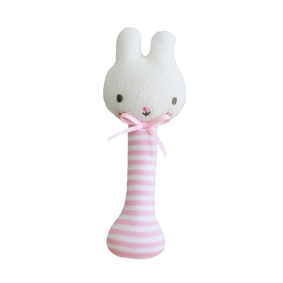 ALIMROSE | Baby Bunny Stick Rattle - Pink